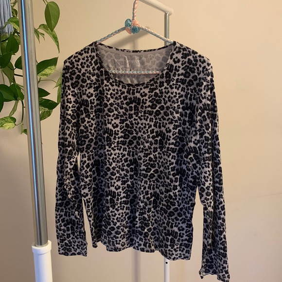 Leopard print long sleeve cotton top - Picture 1 of 6